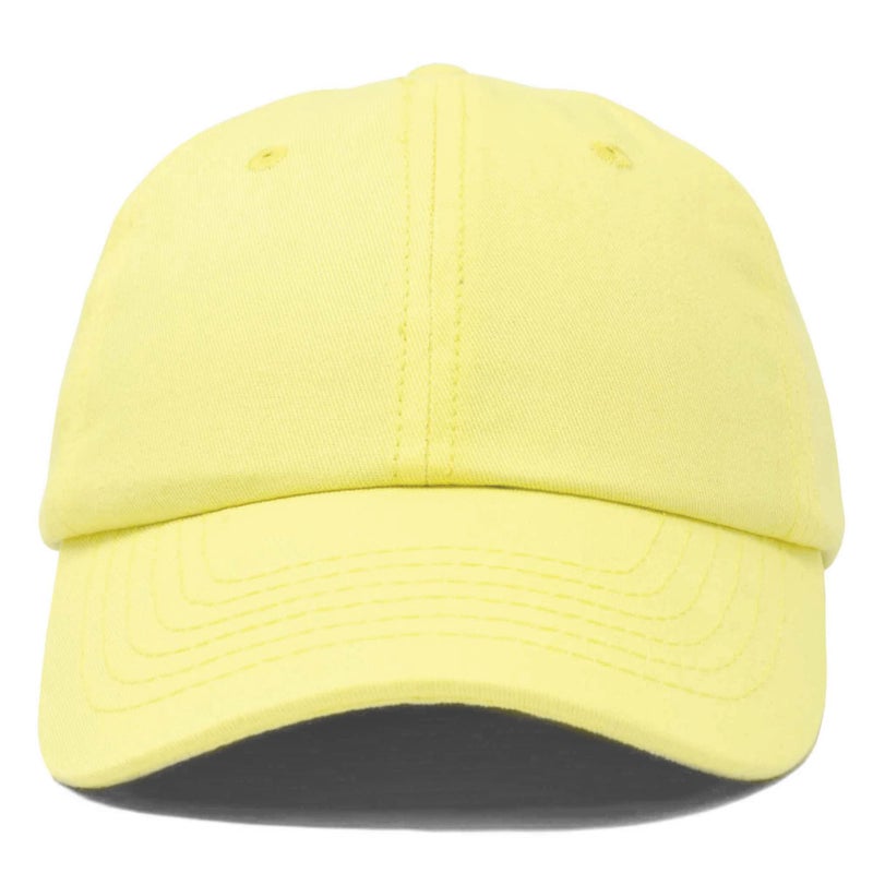 DALIX Womens Hat Lightweight 100% Cotton Cap in Yellow - Image 4